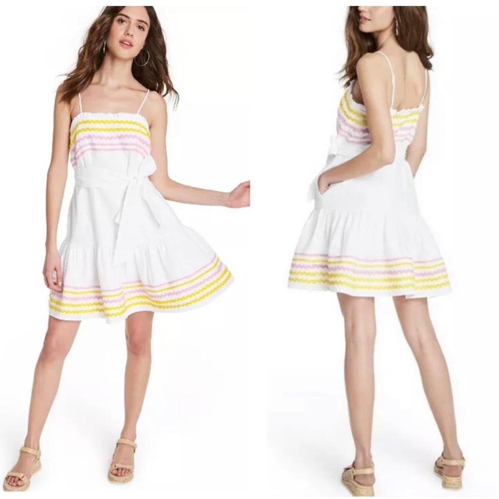 Linen Blend Ric Rac Dress - Picture 2 of 6